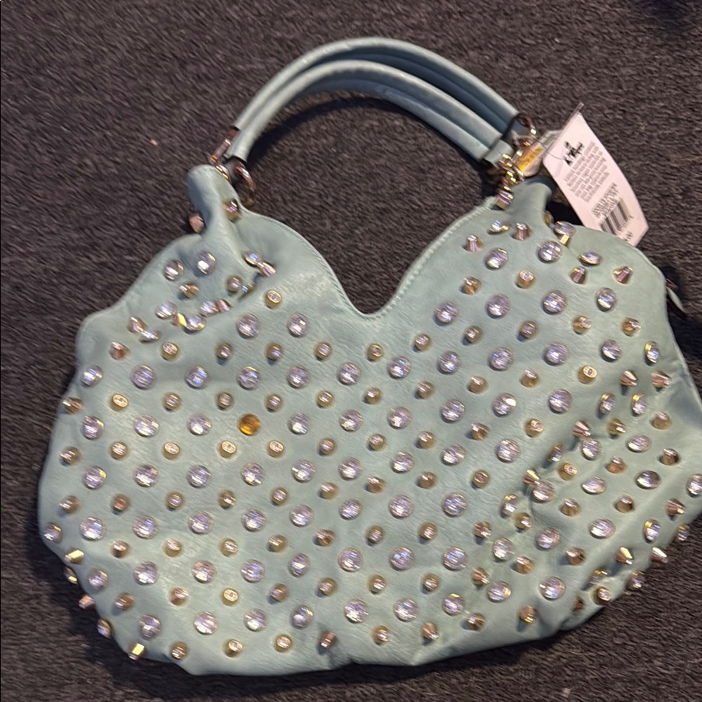 Studded Blue Handbag